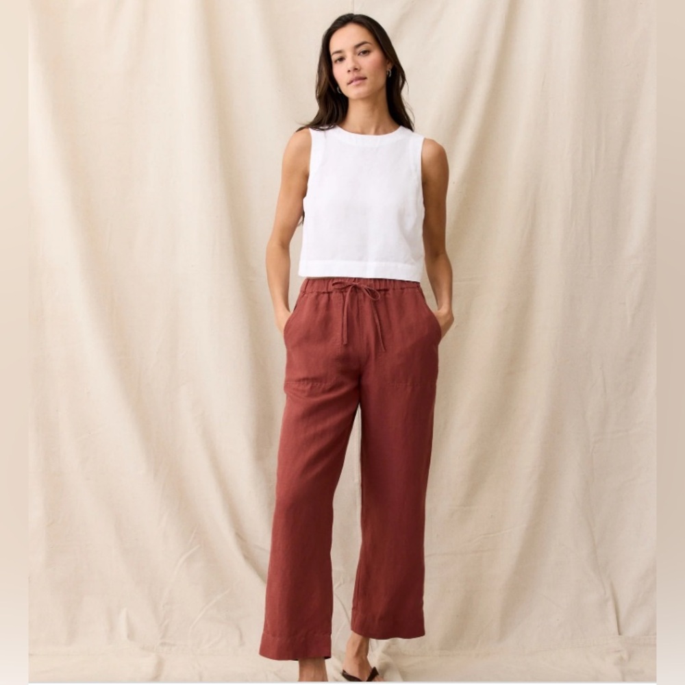 Marine Layer Women's Straight Leg Pants in Rust